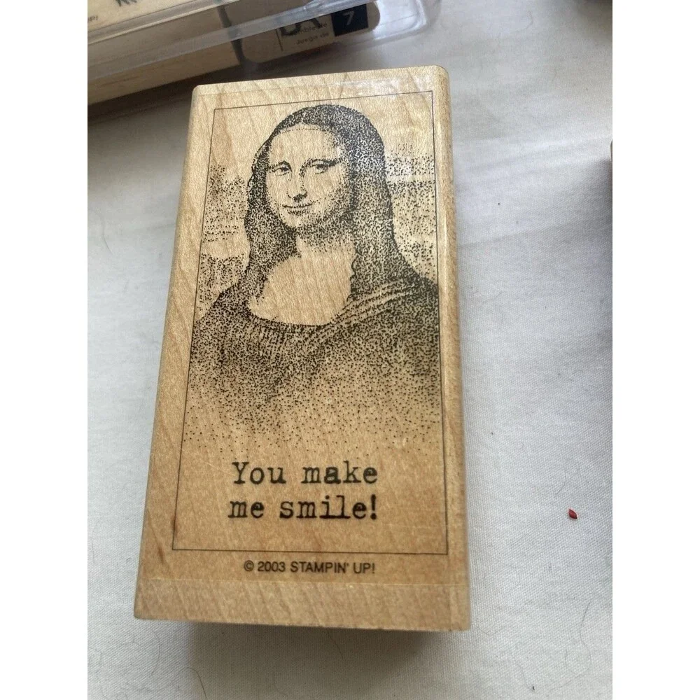 STAMPIN UP & Inkadinkado 18 RUBBER STAMPS New Paris Mona Lisa Chickens Candy